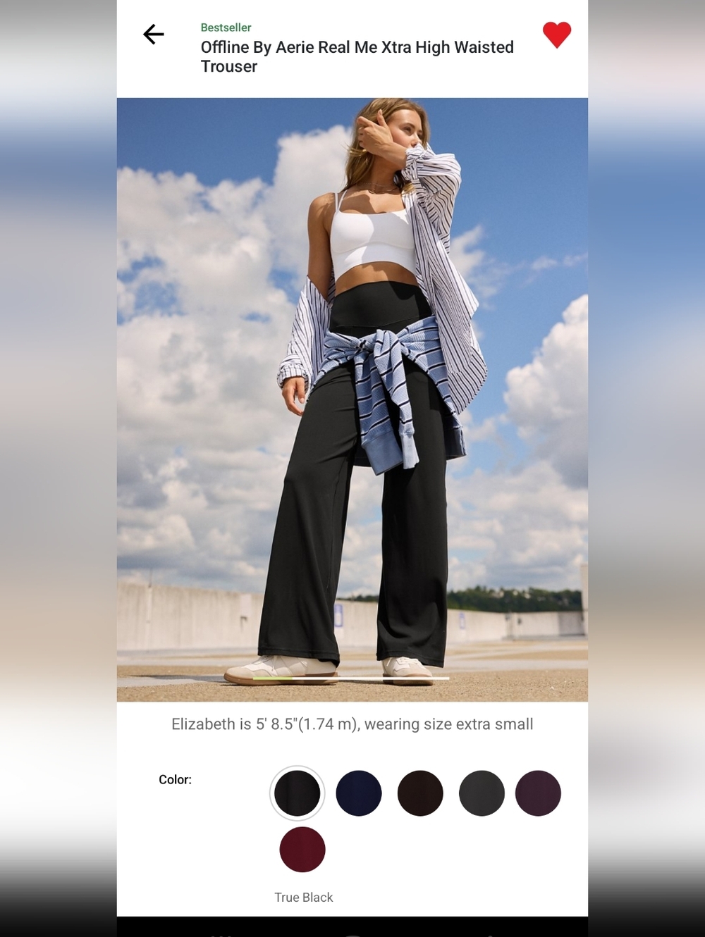 aerie Black High-Rise Wide Leg Lounge Pants